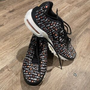 Nike air max plus Black and White Athletic Shoes